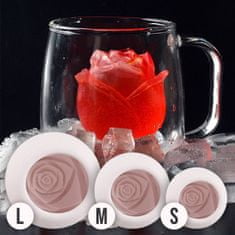 Sofistar Silikonové formičky na ledové kostky – růže (3+3 ks GRATIS) malé, střední, velké kostky ledu