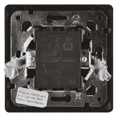 Emos Antracitový ovladač tlačítkový (zvonkový) zapínací 1/0 A6100.9