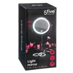 5five Kosmetické zrcátko s LED osvětlením, kulaté barva stříbrná 