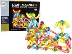 shumee Svítící skluzavka pro míčky, magnetické bloky, 128 prvků
