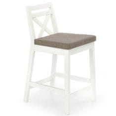 Halmar Barová židle Borys Low - bílá/hnědá