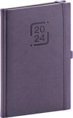 Diář 2024: Catanella - fialový, týdenní, 15 × 21 cm