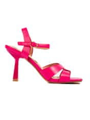 Amiatex Originální růžové sandály dámské na širokém podpatku, odstíny růžové, 37