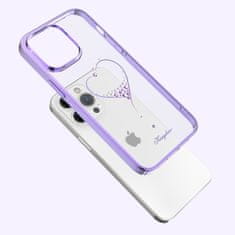 Kingxbar Wish Series silikonové pouzdro s original Swarovski crystals na iPhone 14 PRO MAX 6.7" Purple
