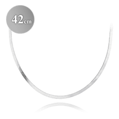 MINET Stříbrný plochý řetízek VALENCIA 42 cm