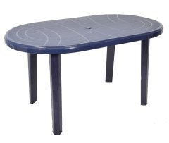 OEM Plastový zahradní stůl tmavě modrý 135x80