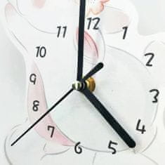 Funlife Dětské nástěnné hodiny králíka chytající hvězdičky 19 x 18 cm