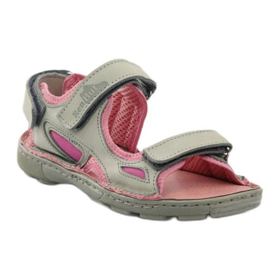 Ren But Dívčí sandály v popelavě růžové barvě