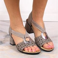 Rieker Dámské kožené sandály na podpatku s gumičkou velikost 42