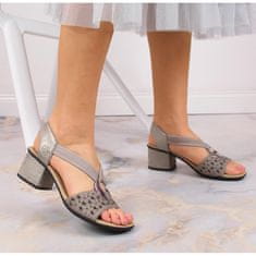 Rieker Dámské kožené sandály na podpatku s gumičkou velikost 40