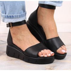 Filippo Dámské kožené sandály černé velikost 41