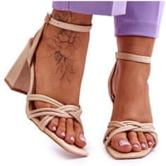 Klasické semišové sandály na podpatku velikost 41