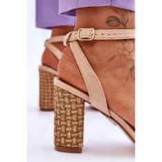 Semišové pletené sandály na podpatku velikost 41