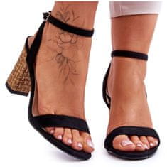 Semišové pletené sandály na podpatku velikost 41
