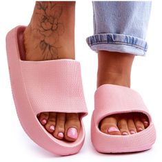 Fashion Módní žabky na masivní platformě Pink velikost 37
