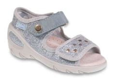 Befado dívčí sandálky SUNNY 433P018 stříbrné, cvočky, velikost 23