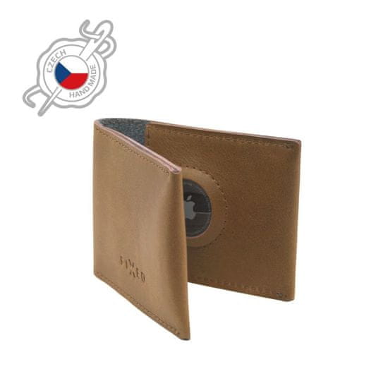 FIXED Kožená peněženka Wallet for AirTag z pravé hovězí kůže FIXWAT-SMMW2-BRW, hnědá