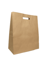 EcoRevolution Papírová taška s průhmatem 320+160x390 mm hnědá 25 ks