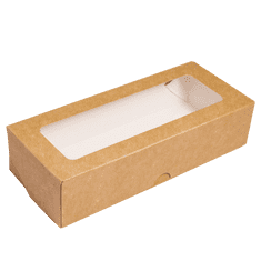 EcoRevolution Papírový box EKO na jídlo 170x70x40 mm hnědý s okénkem 500 ml bal/50 ks Balení: 50