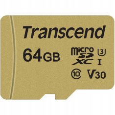 Transcend Paměťová karta TRANSCEND microSDXC 64GB + adaptérSD