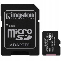 Kingston Paměťová karta microSDXC 128GB + adaptér