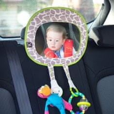 BenBat Zrcadlo dětské do auta s praktickými úchyty na hračky, žirafka 0m+
