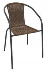 PSB Hnědá ocelová polyratanová zahradní židle Hercules