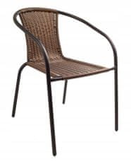 PSB Hnědá ocelová polyratanová zahradní židle Hercules