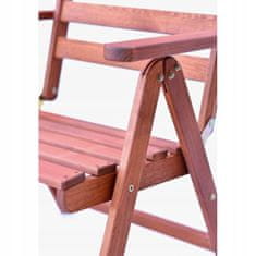 KABEX Vícepolohová skládací dřevěná zahradní židle