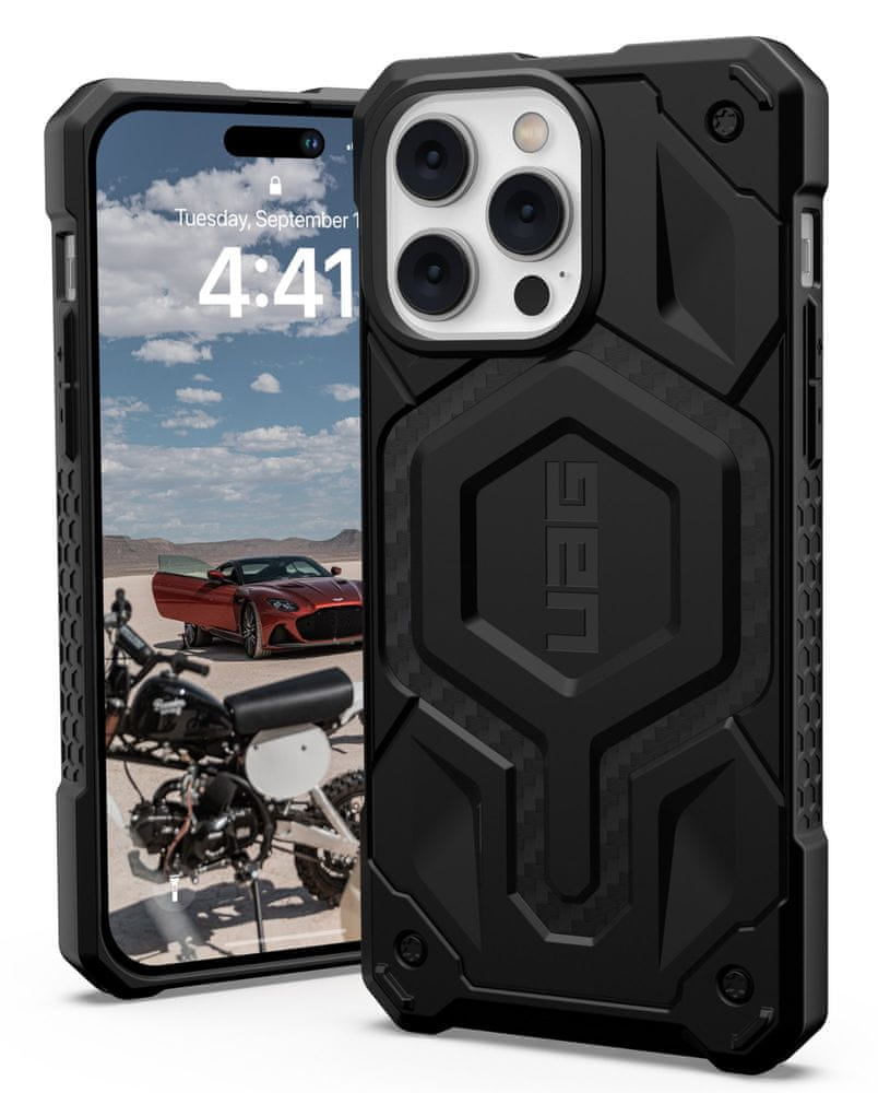 Levně UAG Monarch Pro MagSafe, carbon fiber - iPhone 14 Pro Max, 114031114242