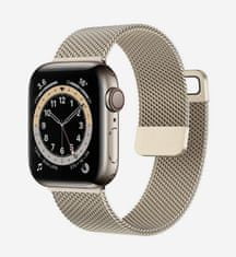 TopQ Kovový řemínek LUXURY Magnet pro Apple Watch 42-44-45-49 mm zlatý 95823