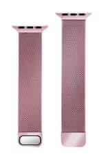 TopQ Kovový řemínek LUXURY Magnet pro Apple Watch 38-40-41 mm růžový 95815