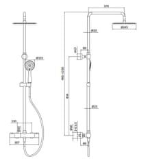 CERSANIT Sprchový sloup s termostatickou baterií city, chrom (S951-340)