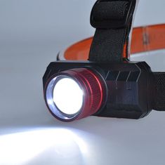 Solight Solight LED čelová nabíjecí svítilna, 3W,150lm, zoom, Li-ion, USB WN36