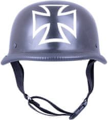 Sodager Retro otevřená moto helma Iron Cross (Velikost: XXL (63-64))