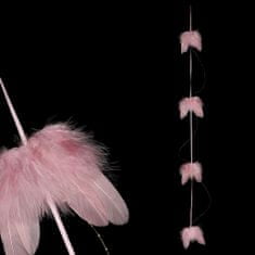 Autronic Girlanda s andělskými křídly, růžová barva. AK6123 PINK, sada 6 ks