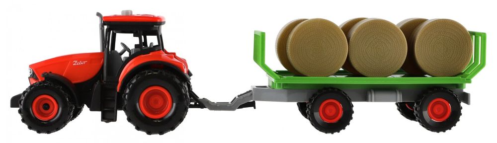 Levně Teddies Traktor Zetor s vlekem a balíky