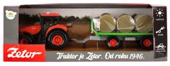 Teddies Traktor Zetor s vlekem a balíky