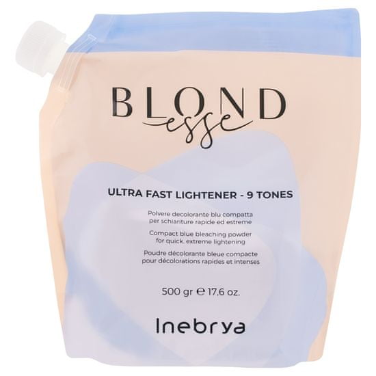 Inebrya Blondesse Ultra Fast - bezprašný rozjasňovač, Rychlé a účinné zesvětlení vlasů až o 9 tónů, Bezpečná, bezprašná receptura, 500g