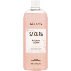 Inebrya Sakura Restorative hydratační šampon, Obohaceno extraktem z třešňového květu, Hydratační a vyživující účinek na vlasy, 1000ml