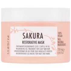 Inebrya Sakura Restorative - veganská maska na posílení vlasů, hydratuje a posiluje vlasy, hedvábná hladkost a lesk vlasů, 250ml