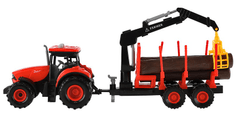 Teddies Traktor Zetor s vlekem a nákladním ramenem