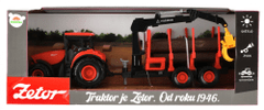 Teddies Traktor Zetor s vlekem a nákladním ramenem