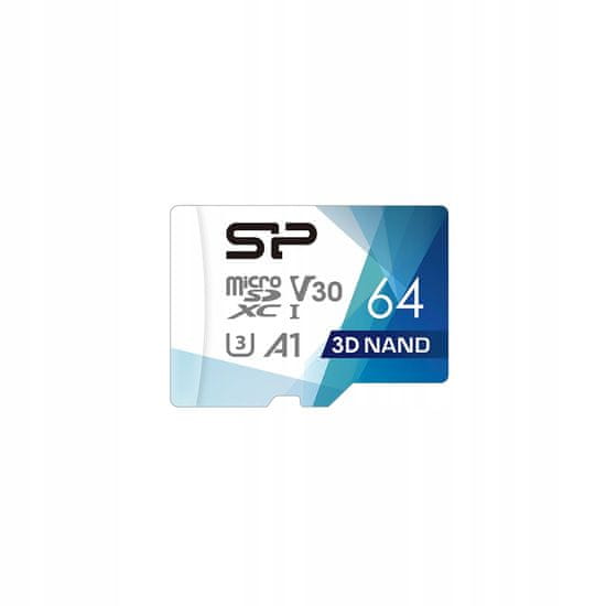 Silicon Power Paměťová karta Superior Pro V30 64GB U3 + adaptér