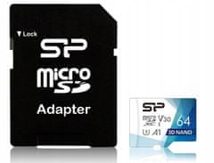 Silicon Power Paměťová karta Superior Pro V30 64GB U3 + adaptér