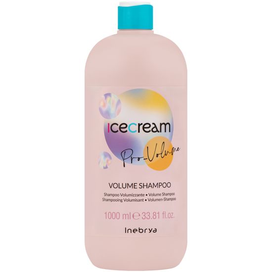 Inebrya Ice Cream Pro Volume - Šampon pro oživení jemných vlasů, obnovuje strukturu vlasů, 1000ml