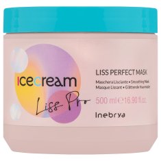 Inebrya Ice Cream Liss Pro Perfect - Maska pro nadýchané vlasy, Propůjčuje hedvábný vzhled a měkkost, 500ml