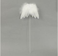 Autronic Andělská křídla z peří -zápich, barva bílá, baleno 12 ks,cena za 1ks AK6105-WH, sada 12 ks