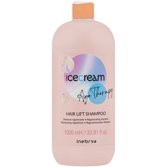 Inebrya Ice Cream Age Therapy Hair Lift - Regenerační šampon na vlasy, Jemně čistí vlasy, Obnovuje hlasitost, 1000ml