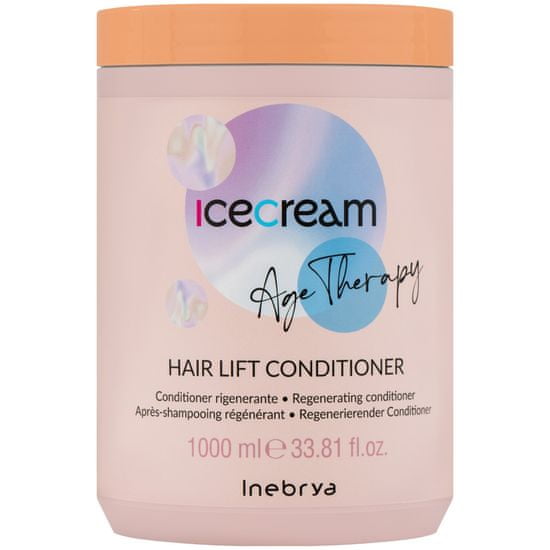 Inebrya Ice Cream Hair Lift - Regenerační kondicionér pro zralé vlasy, Intenzivní kondicionér pro zralé vlasy, Obnovuje mladistvý vzhled, 1000ml